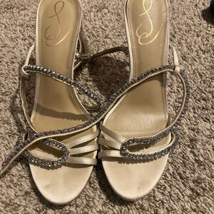 Elegant Cream Strappy Women's Wedding Heels